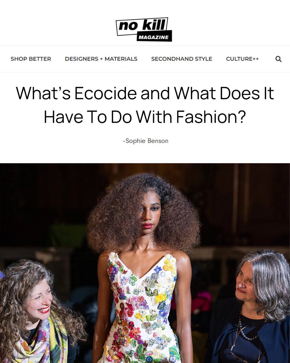 Stop Ecocide International (@ecocidelaw) on Twitter photo "#EcocideLaw would transform the very nature of decision making in the fashion industry" 👗
In a new article for No Kill mag, Sophie Benson discusses the movement to make #ecocide a crime and <a href="/HouseOfTammam/">Atelier Tammam</a>'s One Dress: PLANET!
ARTICLE: nokillmag.com/articles/whats…
#StopEcocide "#EcocideLaw would transform the very nature of decision making in the fashion industry" 👗
In a new article for No Kill mag, Sophie Benson discusses the movement to make #ecocide a crime and <a href="/HouseOfTammam/">Atelier Tammam</a>'s One Dress: PLANET!
ARTICLE: nokillmag.com/articles/whats…
#StopEcocide