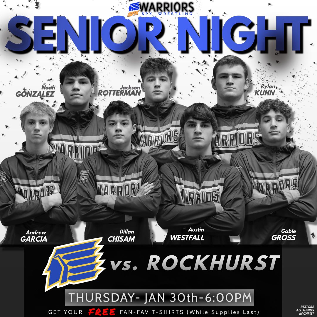 SpxWrestling's tweet image. 🔥 SENIOR NIGHT SHOWDOWN! 🔥

This Thursday, January 30th, don’t miss your chance to celebrate our incredible Senior Warriors as they hit the mat one last time at SPX! This group has left an unforgettable mark on our wrestling program and school—let’s send them off with the…