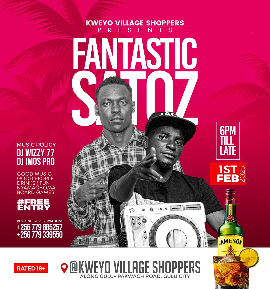 No better Saturday plot than this in Gulu City…come thru!! 

Its #Fantasticsaturdays at <a href="/KweyoVillage83/">Kweyo Village Shoppers</a> ft <a href="/DjWizzy77/">Djwizzy77</a> host <a href="/imos_pro/">DJ Imos Pro</a> 🔥