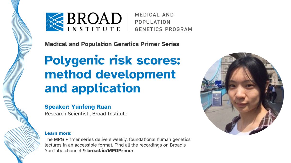 BroadMPG (@broadmpg) on Twitter photo 📣The recording of "Polygenic risk scores: method development and application" by
<a href="/Yunfeng_Ruan/">Yunfeng Ruan🌻 #StandWithUkraine🌻</a>
is now available: youtube.com/watch?v=ZdPZOr……. This talk is part of
<a href="/broadinstitute/">Broad Institute</a>
's MPG Primer series. For more info, check out broad.io/MPGPrimer 📣The recording of "Polygenic risk scores: method development and application" by
<a href="/Yunfeng_Ruan/">Yunfeng Ruan🌻 #StandWithUkraine🌻</a>
is now available: youtube.com/watch?v=ZdPZOr……. This talk is part of
<a href="/broadinstitute/">Broad Institute</a>
's MPG Primer series. For more info, check out broad.io/MPGPrimer