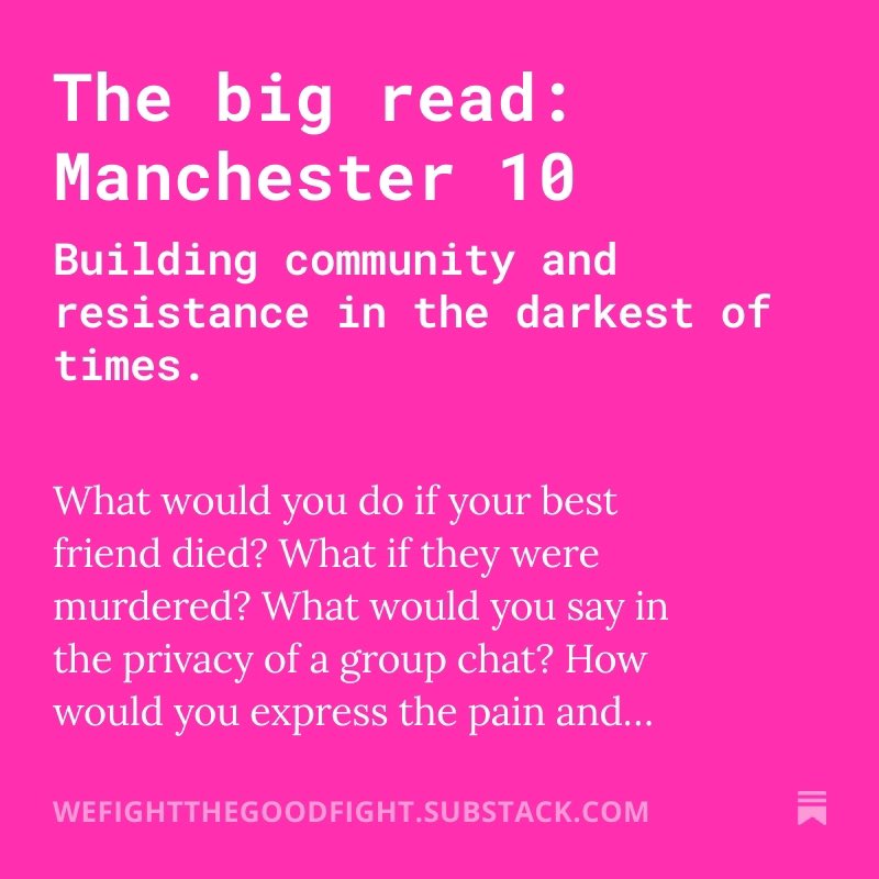 bencsmoke's tweet photo. last week i sat down with @RoxyLegane from @KidsOfColourHQ to talk about the incredible community campaign that was built to support manchester 10. a horrifying case of state repression, the campaign roxy + others ran (+continue to) should inspire us all:  https://t.co/WZ9avGLkno https://t.co/r13uWyqHlP