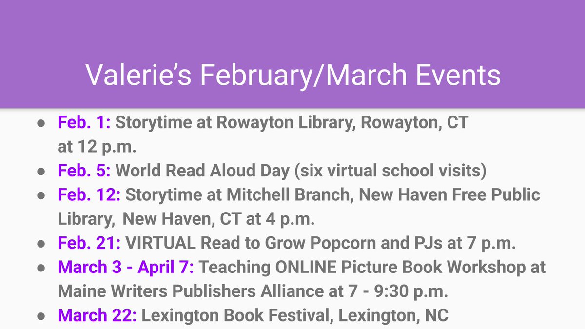 Valerie Bolling (@valerie_bolling) on Twitter photo I look forward to seeing you at one or more of these events.
<a href="/RowaytonLibrary/">Rowayton Library</a> #worldreadaloudday #worldreadaloudday2025 <a href="/NHFPL/">NHFPL</a> <a href="/ReadtoGrowCT/">Read to Grow</a> <a href="/MaineWriters/">MWPA</a> #kidlit I look forward to seeing you at one or more of these events.
<a href="/RowaytonLibrary/">Rowayton Library</a> #worldreadaloudday #worldreadaloudday2025 <a href="/NHFPL/">NHFPL</a> <a href="/ReadtoGrowCT/">Read to Grow</a> <a href="/MaineWriters/">MWPA</a> #kidlit