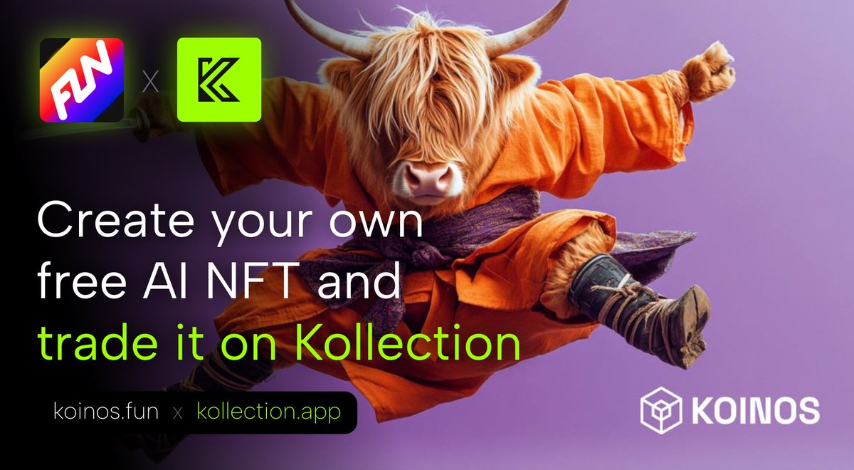 The biggest Kollection yet is also the easiest to own! 

Check out the creative ideas our community is coming up with on the new koinos.fun app - which is free to use, and doesn't require a token!

Create one yourself and it will show up on Kollection almost