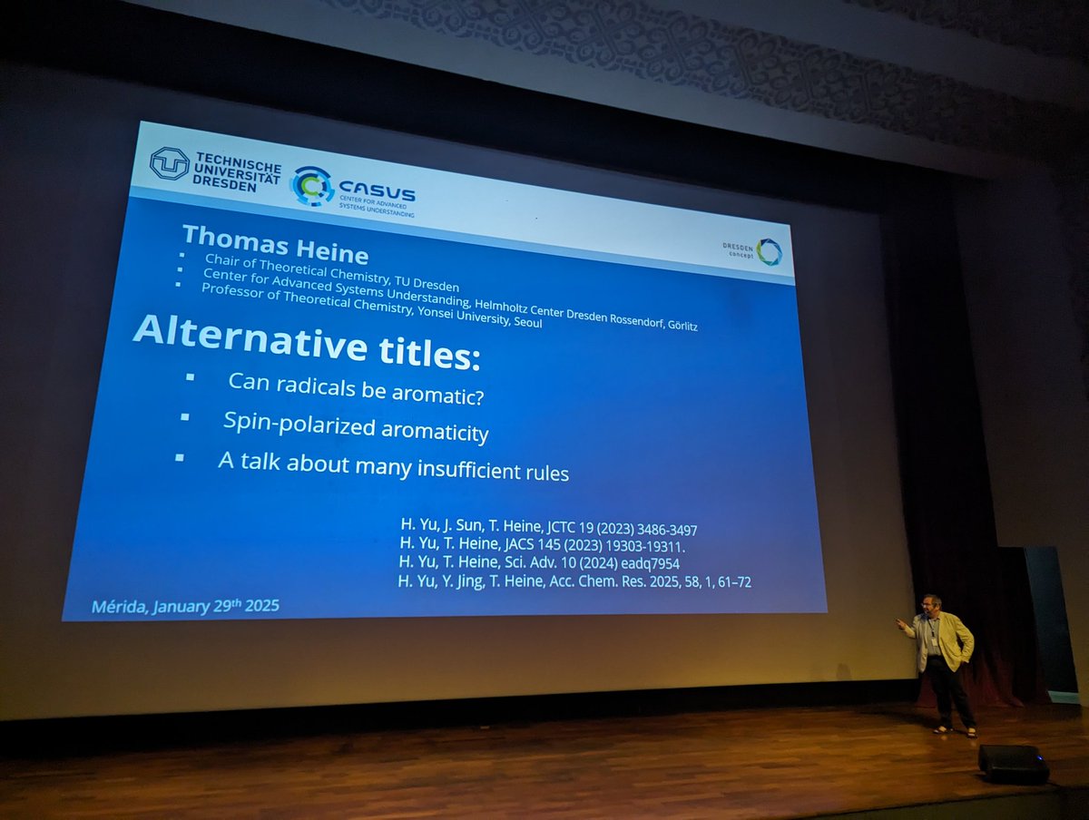 Marc Kielmann (@henloeditorfren) on Twitter photo Top presentation this morning at <a href="/Aromaticity2025/">Aromaticity 2025</a> by Thomas Heine <a href="/ThomasHeine14/">Thomas Heine</a> on #magnetic carbon. Top presentation this morning at <a href="/Aromaticity2025/">Aromaticity 2025</a> by Thomas Heine <a href="/ThomasHeine14/">Thomas Heine</a> on #magnetic carbon.