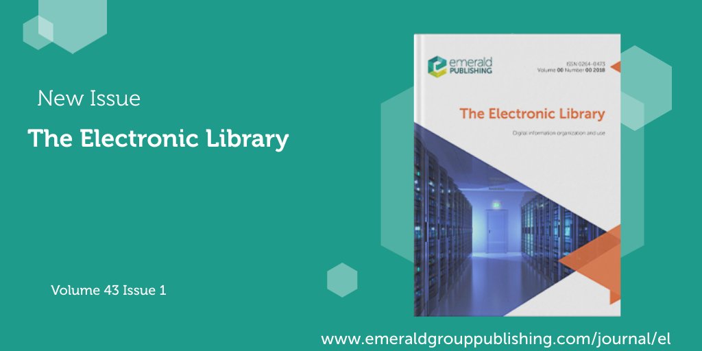 EmeraldLibrary's tweet image. New Issue! The Electronic Library (EL) is pleased to release its latest issue (53.1). Check it out now: bit.ly/4hktXpO