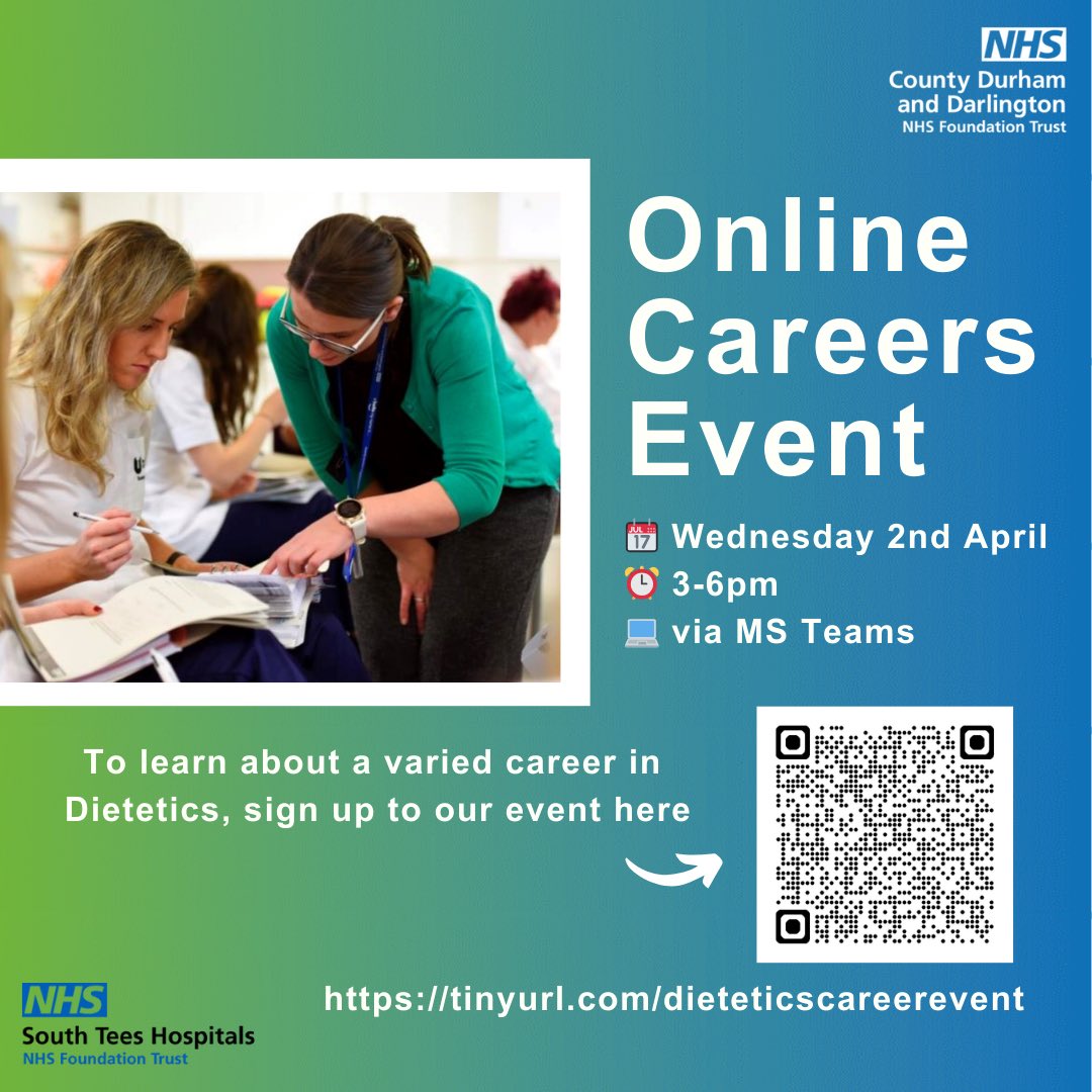 CDDFTDietitians (@cddftdietitian) on Twitter photo Have you thought about being becoming a Registered Dietitian? If so we would love to see you at our careers event!
<a href="/SouthTees/">South Tees Hospitals</a> <a href="/TeessideUni/">Teesside University</a> <a href="/leedsbeckett/">Leeds Beckett</a> <a href="/NCLDietetics/">Dietetics at Newcastle University</a> <a href="/CDDFTNHS/">County Durham and Darlington NHS Foundation Trust</a> Have you thought about being becoming a Registered Dietitian? If so we would love to see you at our careers event!
<a href="/SouthTees/">South Tees Hospitals</a> <a href="/TeessideUni/">Teesside University</a> <a href="/leedsbeckett/">Leeds Beckett</a> <a href="/NCLDietetics/">Dietetics at Newcastle University</a> <a href="/CDDFTNHS/">County Durham and Darlington NHS Foundation Trust</a>