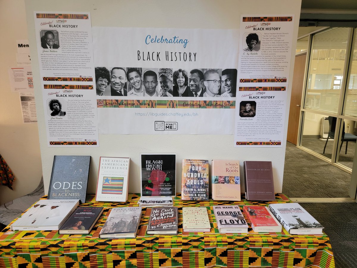 Chaffey_Library's tweet image. Stop by at any of our library locations and get a Celebrating Black History bookmark and explore a great book!

To learn more about Black History and their accomplishments, visit libguides.chaffey.edu/bh

#ChaffeyCollege