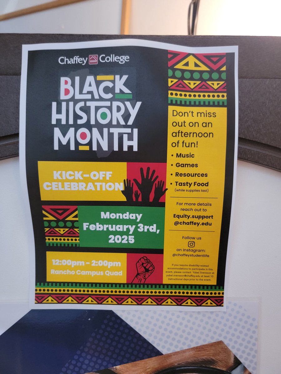 Chaffey_Library's tweet image. Stop by at any of our library locations and get a Celebrating Black History bookmark and explore a great book!

To learn more about Black History and their accomplishments, visit libguides.chaffey.edu/bh

#ChaffeyCollege