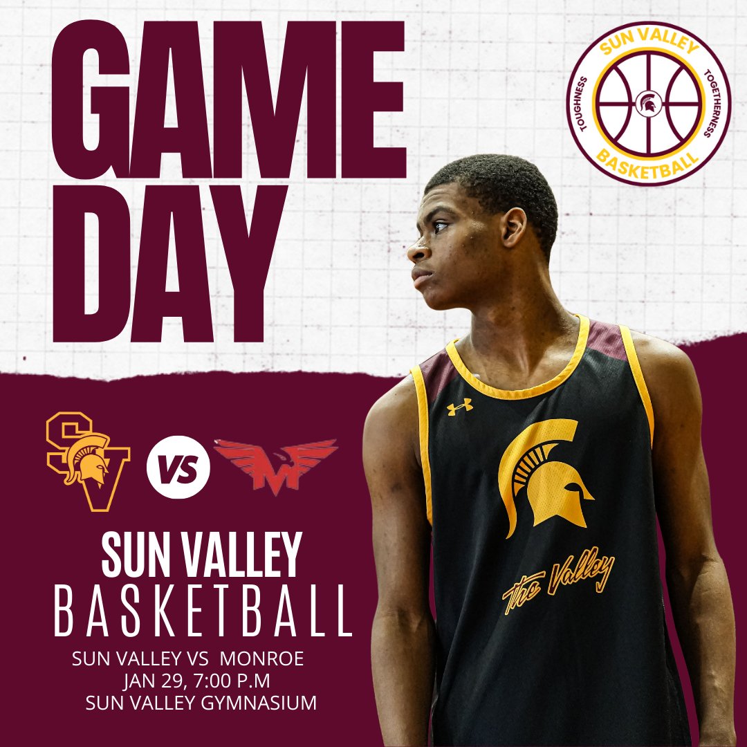 GAME DAY IN THE VALLEY

🆚 Monroe
⏰ 7:00 PM
📍 Sun Valley High School