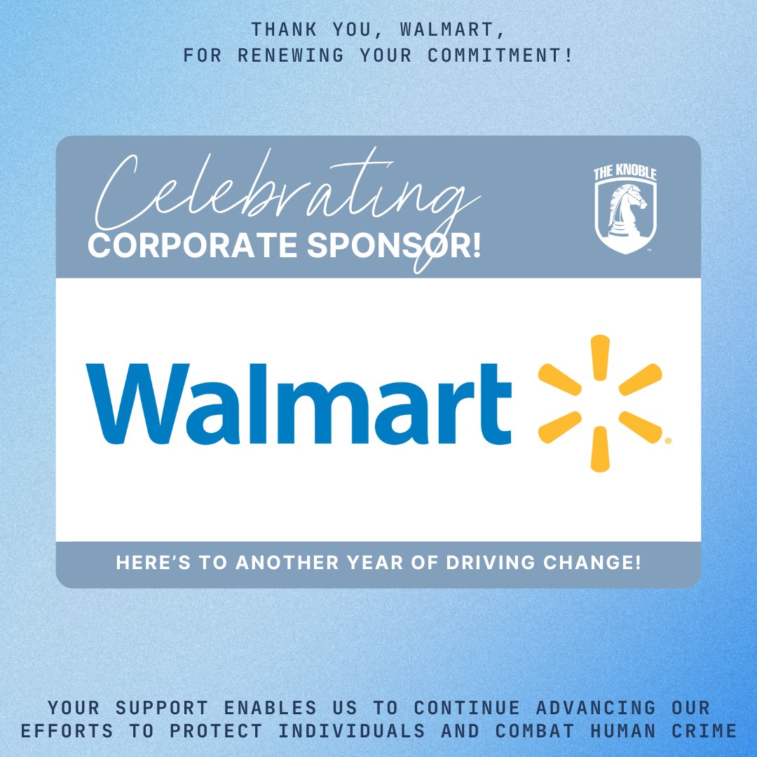 TheKnoble's tweet image. 🌟 Thank You, Walmart! 🌟

Your continued commitment empowers us to advance our mission to combat Human Crime and protect individuals around the globe.💛🌍

Thank you for standing with us once again in this vital work.

#CorporateSponsor #CommittedToChange #FightHumanCrime