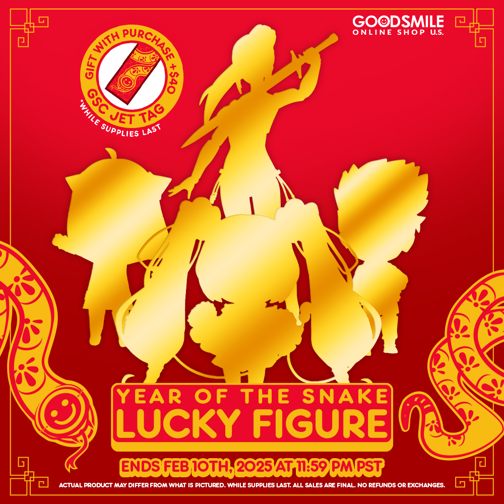 GoodSmile_US's tweet photo. Happy Lunar New Year! Celebrate with our Year of the Snake Lucky Figure event! From now to Feb. 10, save on figures from across our lines! Plus, orders over $40 will receive a special GSC Jet Tag! Share your pulls using #GSCPull!

Shop: https://t.co/HgTGVtpGo2

#Goodsmile https://t.co/pWC0TM2LH5