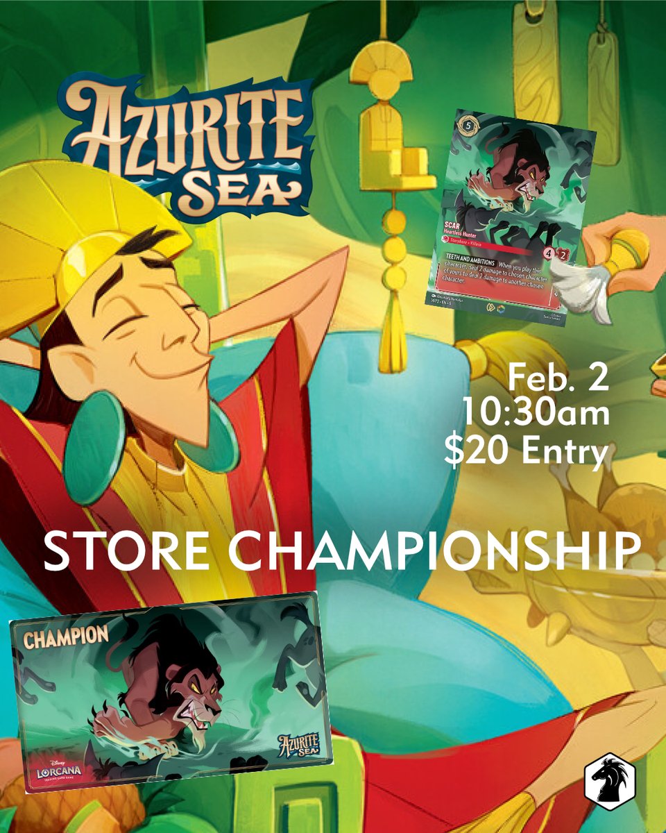 Mirror mirror on the wall, whose the greatest pirate of all? Find out if you're the mirror's answer at our Azurite Sea Store Championship Feb. 2nd! Pre-register @ boardgames.ca

#azuritesea #lorcana #storechampionship #flgs