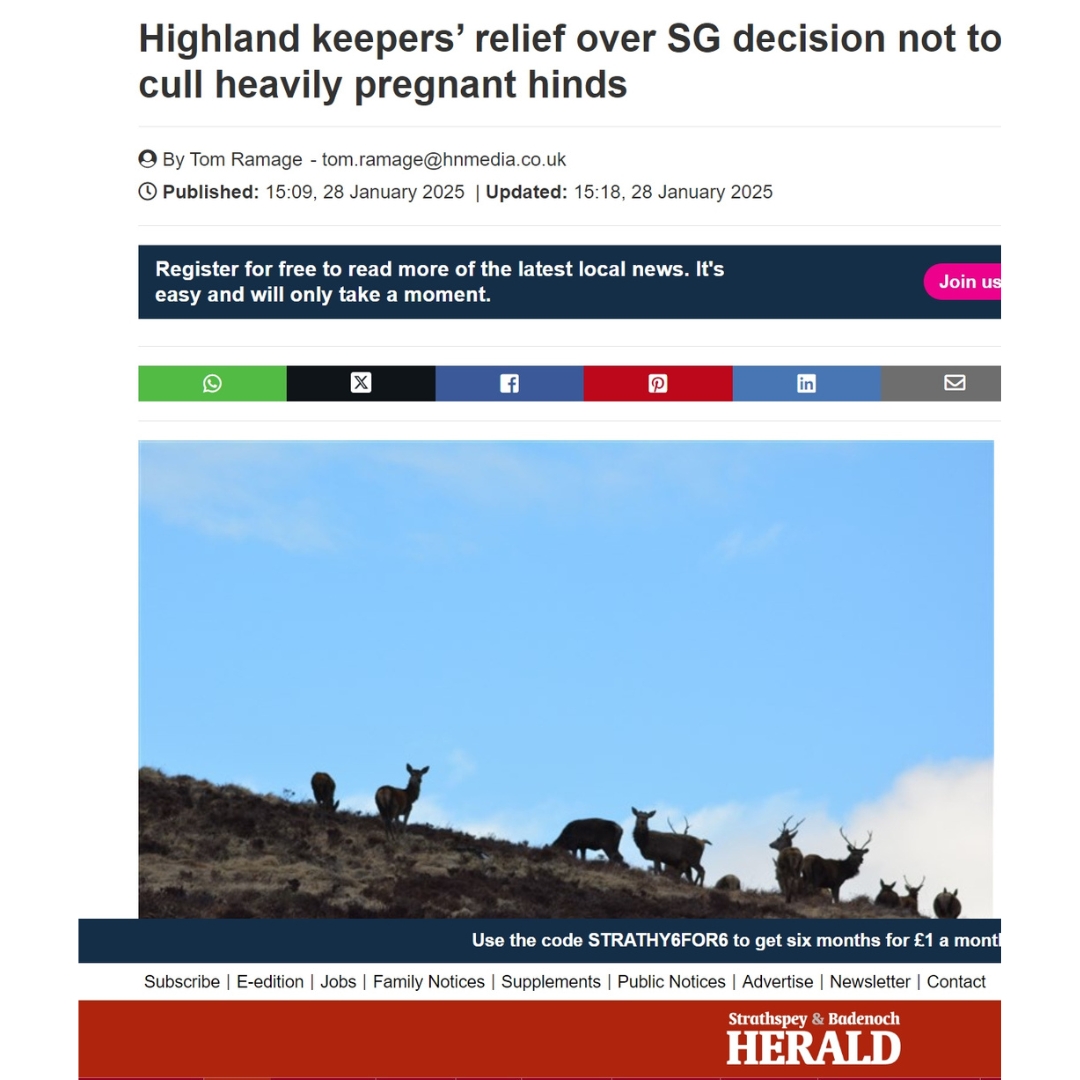 BASC Scotland director Peter Clark's comments regarding the scrapping of proposals to change the female deer season in Scotland were carried in multiple media outlets.

🦌 orlo.uk/BBCNews_Uxw0g
🦌 orlo.uk/TheScotsman_yC…
🦌 orlo.uk/STVNews_UpnIM
🦌 orlo.uk/StrathspeyBade…