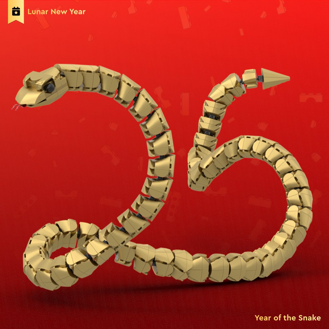 BrickLink's tweet photo. This Lunar New Year, we’re celebrating the Year of the Snake! 🐍✨
Created in our BrickLink Studio app, our striking golden snake build symbolizes wisdom, transformation, good fortune, and a homage to 2025.
#LunarNewYear #SpringFestival #YearOfTheSnake #BrickBuiltMagic https://t.co/D3gznZKVhT