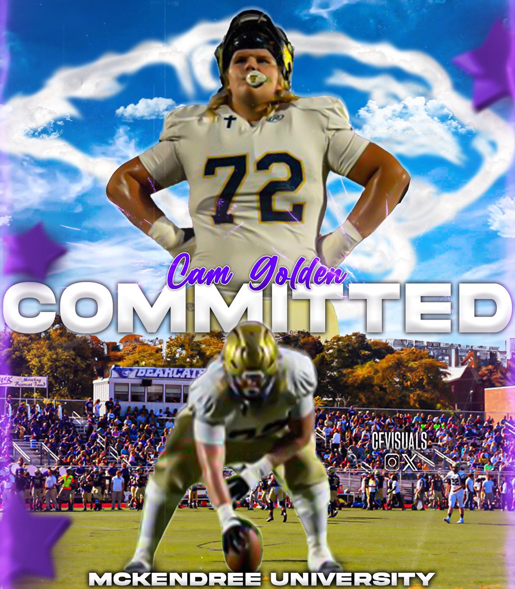Cameron golden (@camo_golden72) on Twitter photo #AGTG I am blessed to announce my commitment to @Mcken_FB
<a href="/CoachRejfek/">Jason Rejfek</a> <a href="/ByronGettis/">Koach Byron Gettis Sr</a> <a href="/AustinFrazier33/">Austin Frazier</a> <a href="/JakeCam97589074/">Jake Campbell</a> <a href="/kennynance22/">Kenny Nance Jr</a> <a href="/CoachWillie66/">Justin Williamson</a> <a href="/PrepRedzoneIL/">Prep Redzone Illinois</a> <a href="/scottybscout/">Scott Burgess</a> #AGTG I am blessed to announce my commitment to @Mcken_FB
<a href="/CoachRejfek/">Jason Rejfek</a> <a href="/ByronGettis/">Koach Byron Gettis Sr</a> <a href="/AustinFrazier33/">Austin Frazier</a> <a href="/JakeCam97589074/">Jake Campbell</a> <a href="/kennynance22/">Kenny Nance Jr</a> <a href="/CoachWillie66/">Justin Williamson</a> <a href="/PrepRedzoneIL/">Prep Redzone Illinois</a> <a href="/scottybscout/">Scott Burgess</a>