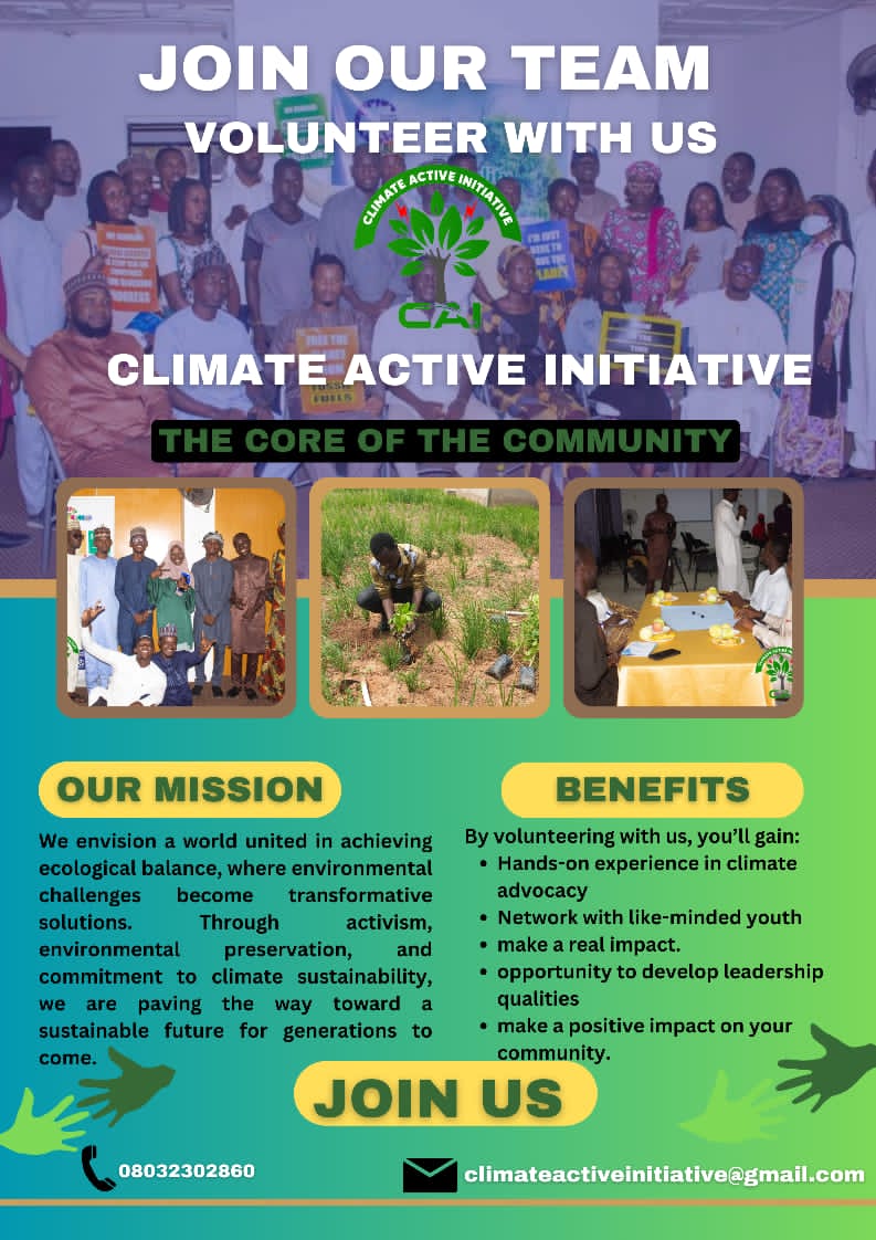_adamuahmad's tweet image. Are you in Yola &amp;amp; passionate about creating a sustainable world? 🌍 Then join our climate change advocacy group! 
We&apos;re a group of dedicated individuals working to raise awareness, advocate for change, and take action on climate change🌱 
The link 🖇️👉forms.gle/5B4V9scNBaPaZA…
