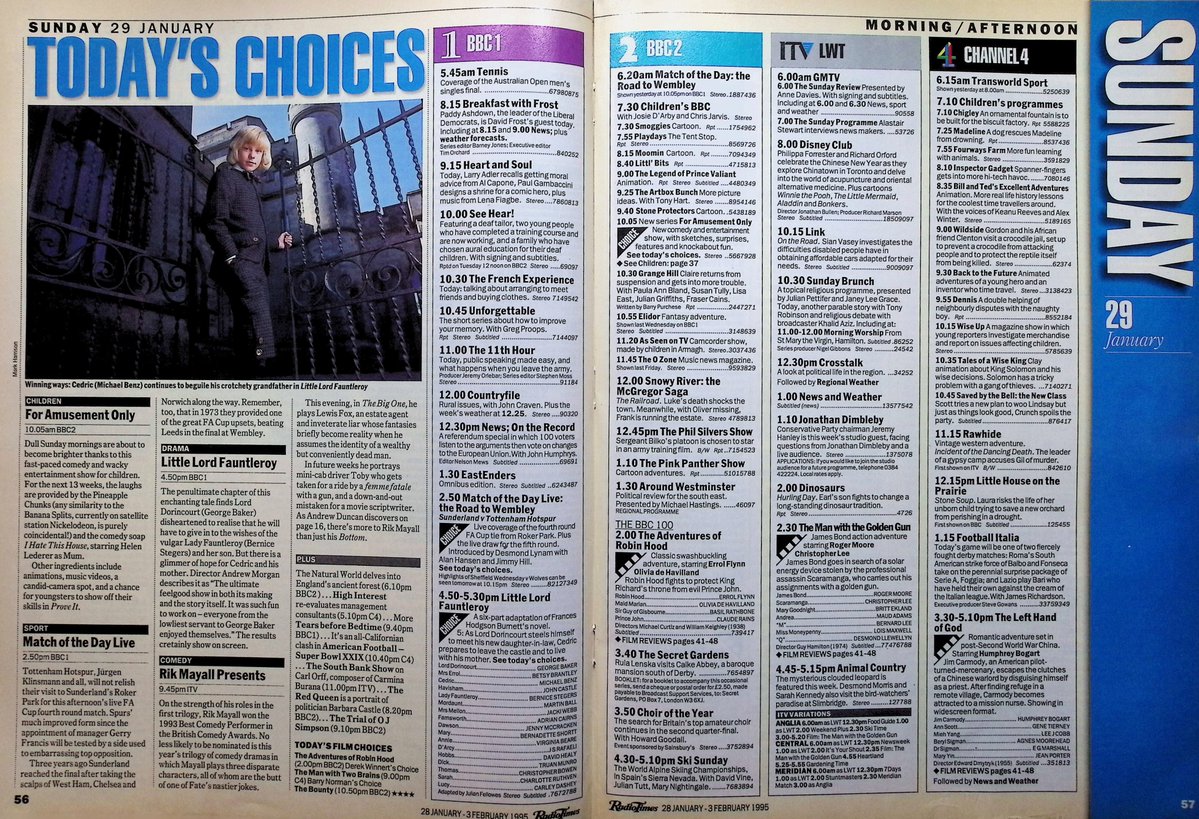 TvDidYouSee's tweet photo. #OnThisDay 29 January 1995 📺TV Listings
#JohnBird guests stars in ONE FOOT IN THE GRAVE - The Exterminating Angel.
The acting talents of #RikMayall are showcased in the first of RIK MAYALL PRESENTS - The Big One.
Ordinary members of the public are the stars of BARRYMORE. https://t.co/S1eCPH3eeh