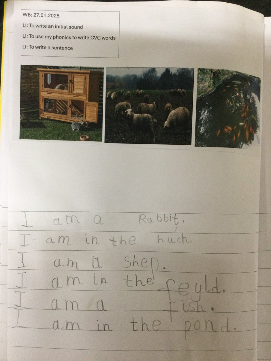 GreetPrimary's tweet image. Mini teachers have started to help Miss Begum teach lessons to their peers! Brilliant oral rehearsal of sentences and then following it with beautiful writing in their books by children! #RFB #Reception #EYFSWriting