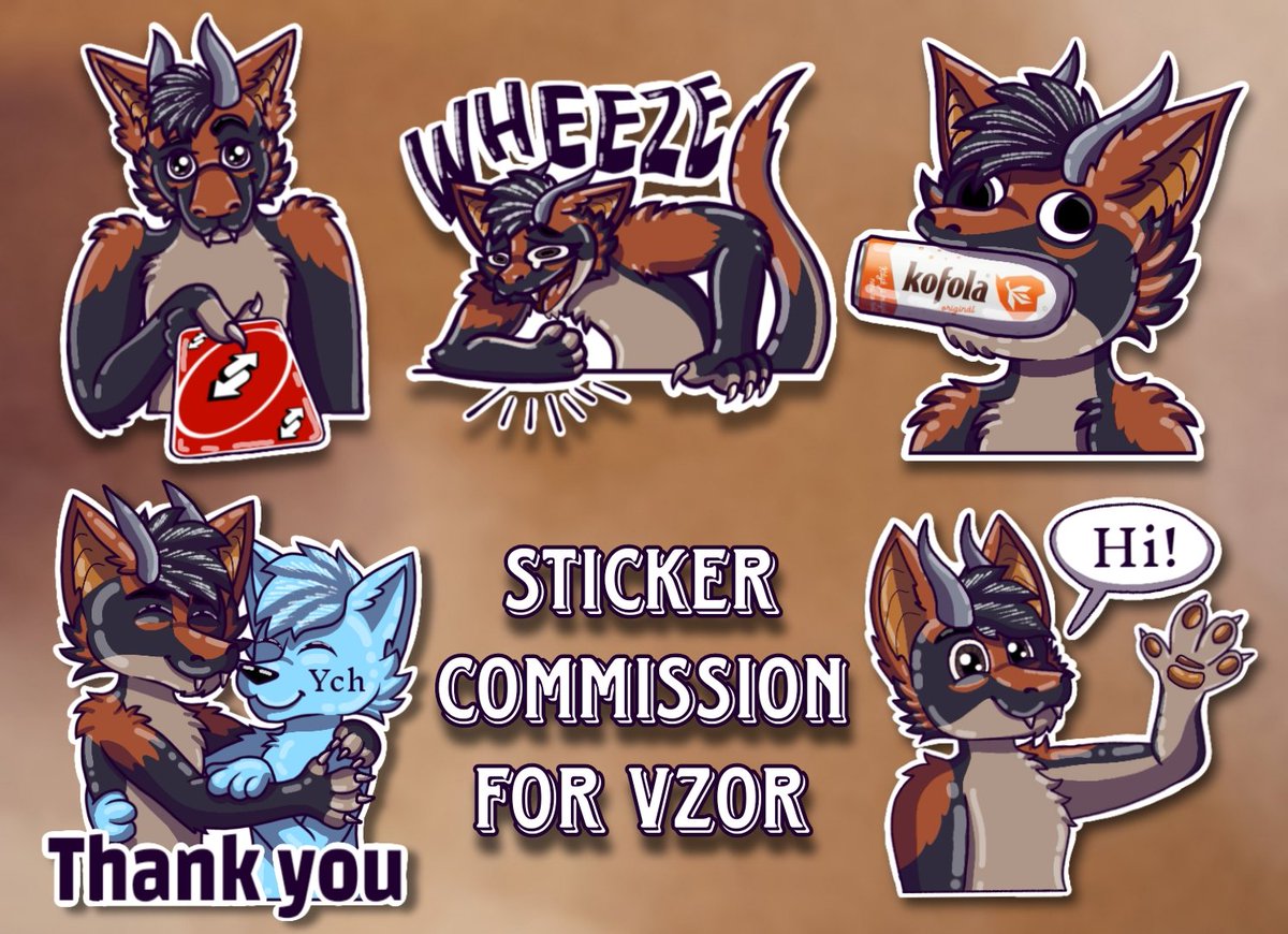 Sticker commission for Vzor🐉🤎

#️⃣ #furry #furryartist #furryart #furryfandom #furryartwork #artist #digitalartist
