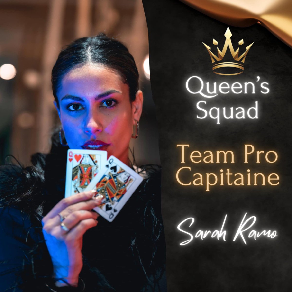 jetonsethommes's tweet photo. 👑 Sarah RaMo devient la 1ère Team Pro sélectionnée dans la Queen's Squad et en sera la Capitaine ! 🔥

Qui rejoindra l’équipe ? Réponse dans le dernier épisode sur YouTube ce lundi à 18h ! ⏳🎥

#QueensSquad #TeamPro #SarahRaMo https://t.co/tQNkzlv3nM