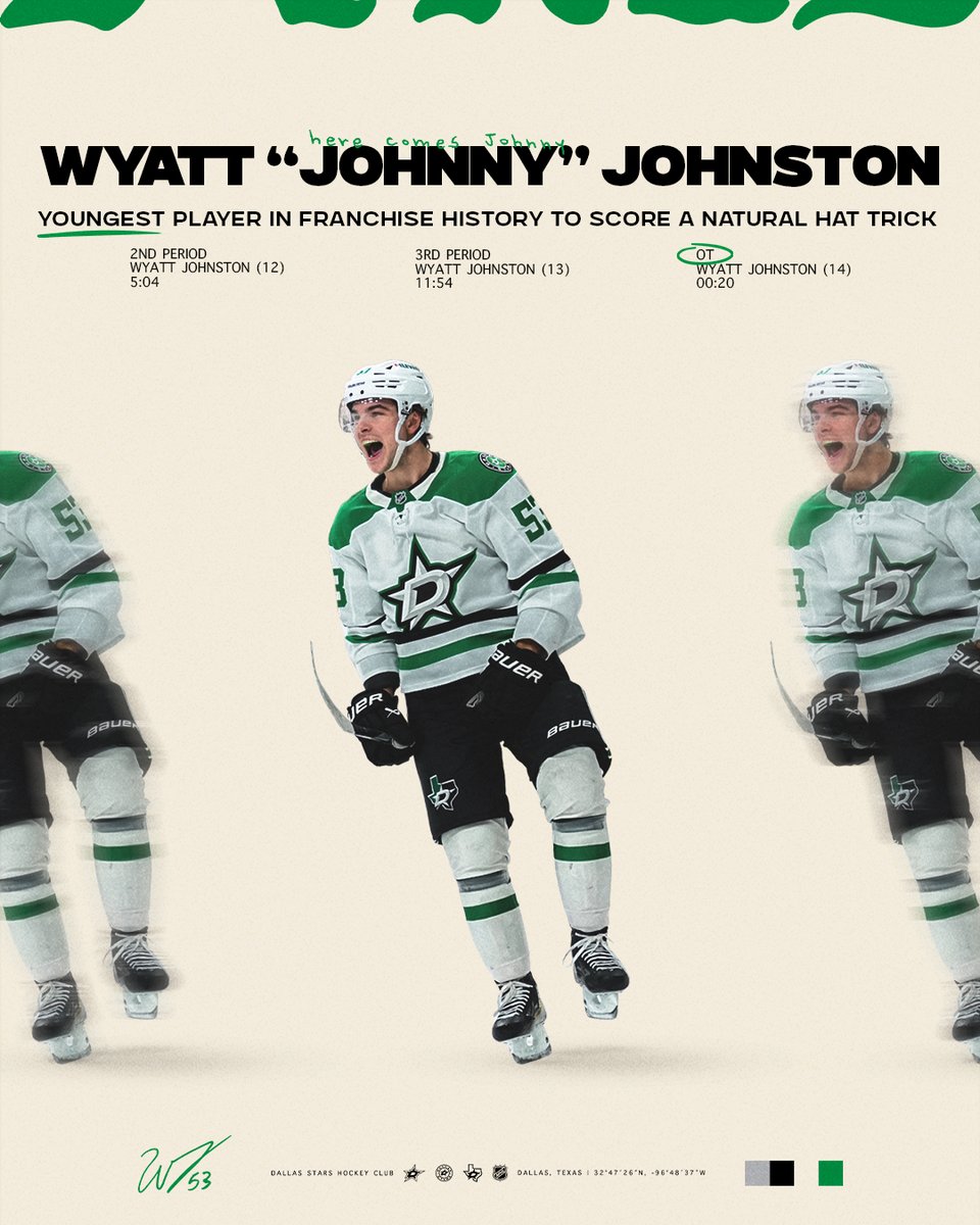 DallasStars's tweet photo. Wyatt Johnston. Natty Hatty History. 🧢🧢🧢 https://t.co/8ZyoBSiI0Y