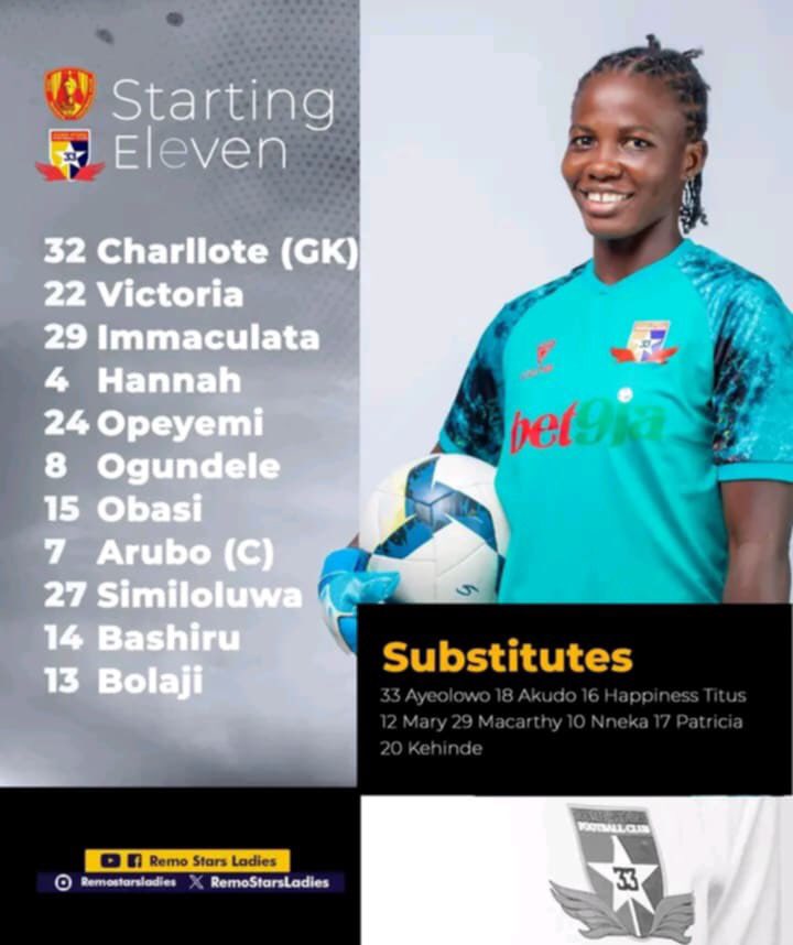 FPENABAFSTV's tweet photo. Team News 🗞️ VS Edo Queens

#NWFL25 | #WeAreRemoStarsLadies https://t.co/xYQZ5l779e