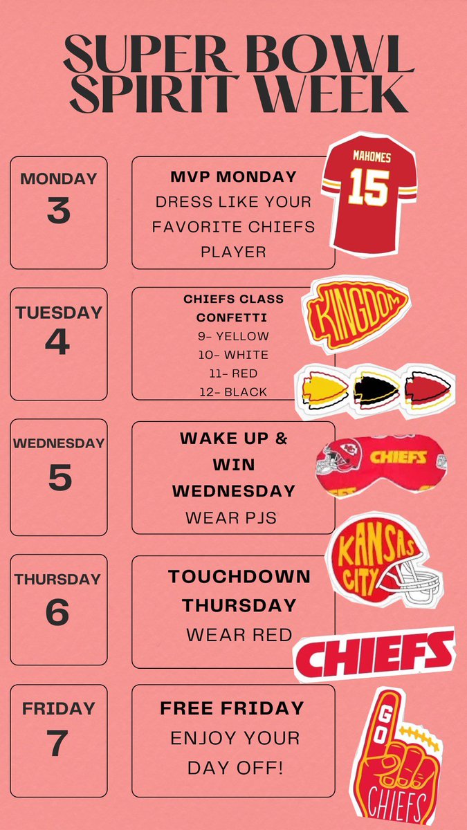 CHIEFS SPIRIT WEEEKKKK!!! LETS GOOOOOOO!!!!