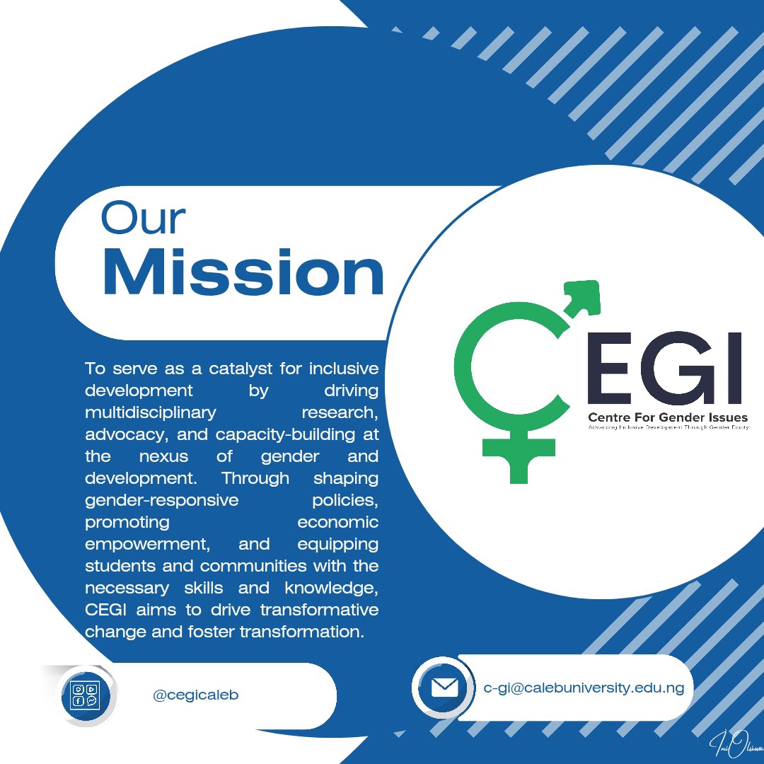 CEGICaleb's tweet photo. Introducing the Center for Gender Issues at Caleb University!

The Center for Gender Issues at Caleb University is a leading institution dedicated to advancing gender equity and promoting inclusive development. https://t.co/kkisfKZqFM
