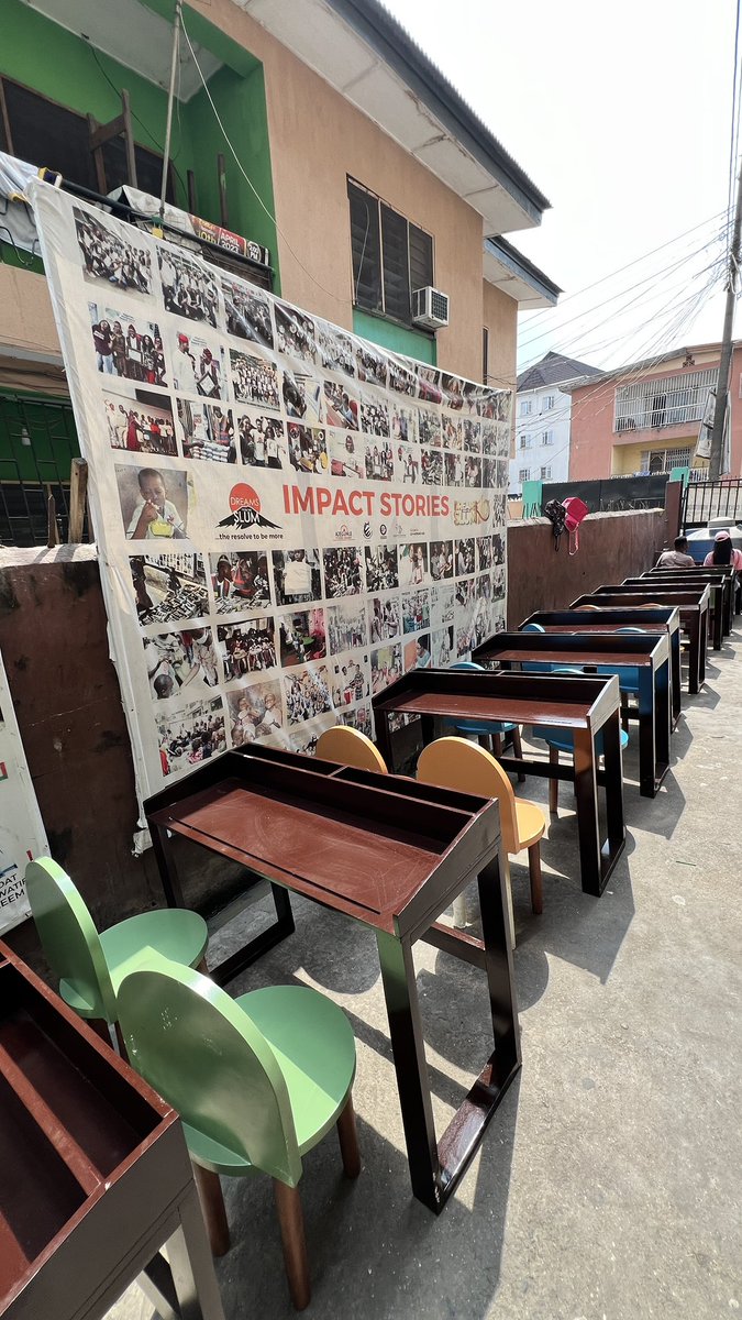 _MsLinda's tweet photo. We did it!

Yesterday, in partnership with @hersynergy, we used the funds raised to provide desks, chairs, fans, and food for the students at @dreamsfromslum, a tuition-free school for underprivileged kids in Ajeromi. 

Overcrowding has been a major issue—many students have had to sit on verandas or even on the floor because there weren’t enough chairs. With around 250 students squeezed into a handful of classrooms, learning in such an environment was extremely uncomfortable for them. 

This is just a small step, but it makes a big difference.

Education is important to me because I believe it is the greatest equalizer. If we don’t invest in educating the next generation, we risk our future. There’s still so much more to do, and we’ll continue to champion this cause.

I can’t wait to see what the future holds for these children. 

To our donors—none of this would have been possible without you. Thank you for making a difference ❤️

Also, if you’d like to partner with us for future outreaches, please reach out.