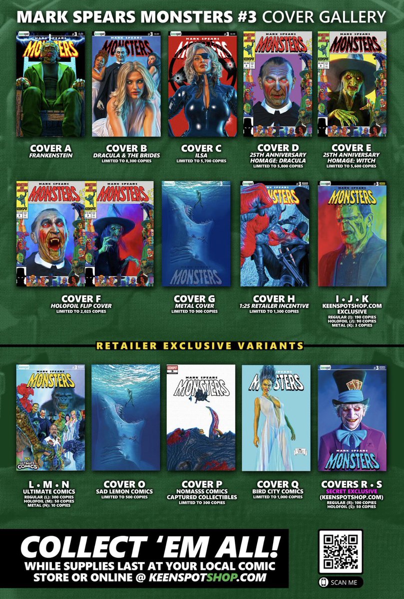 In Stores Now: MARK SPEARS MONSTERS #3! If you can't find it at your local comic shop, limited copies are still available at KeenspotShop.com! #NCBD