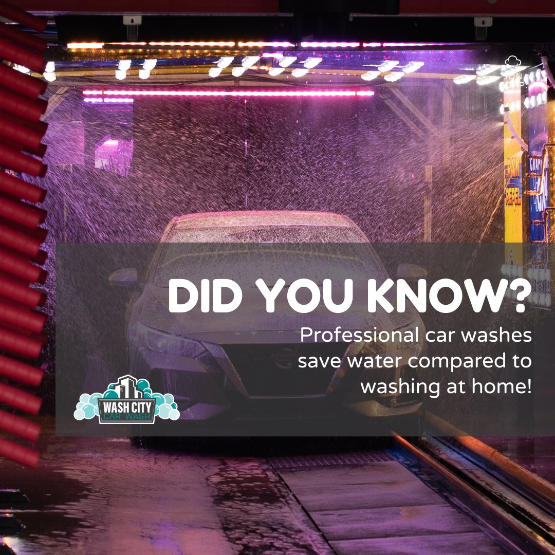 washcitycarwash's tweet photo. 🌎💧 On average, we use 60% less water per wash—so you can keep your car clean and be eco-friendly too. 🌱 #EcoFriendlyWashing #CarWashFacts https://t.co/tbrhJhwWqy