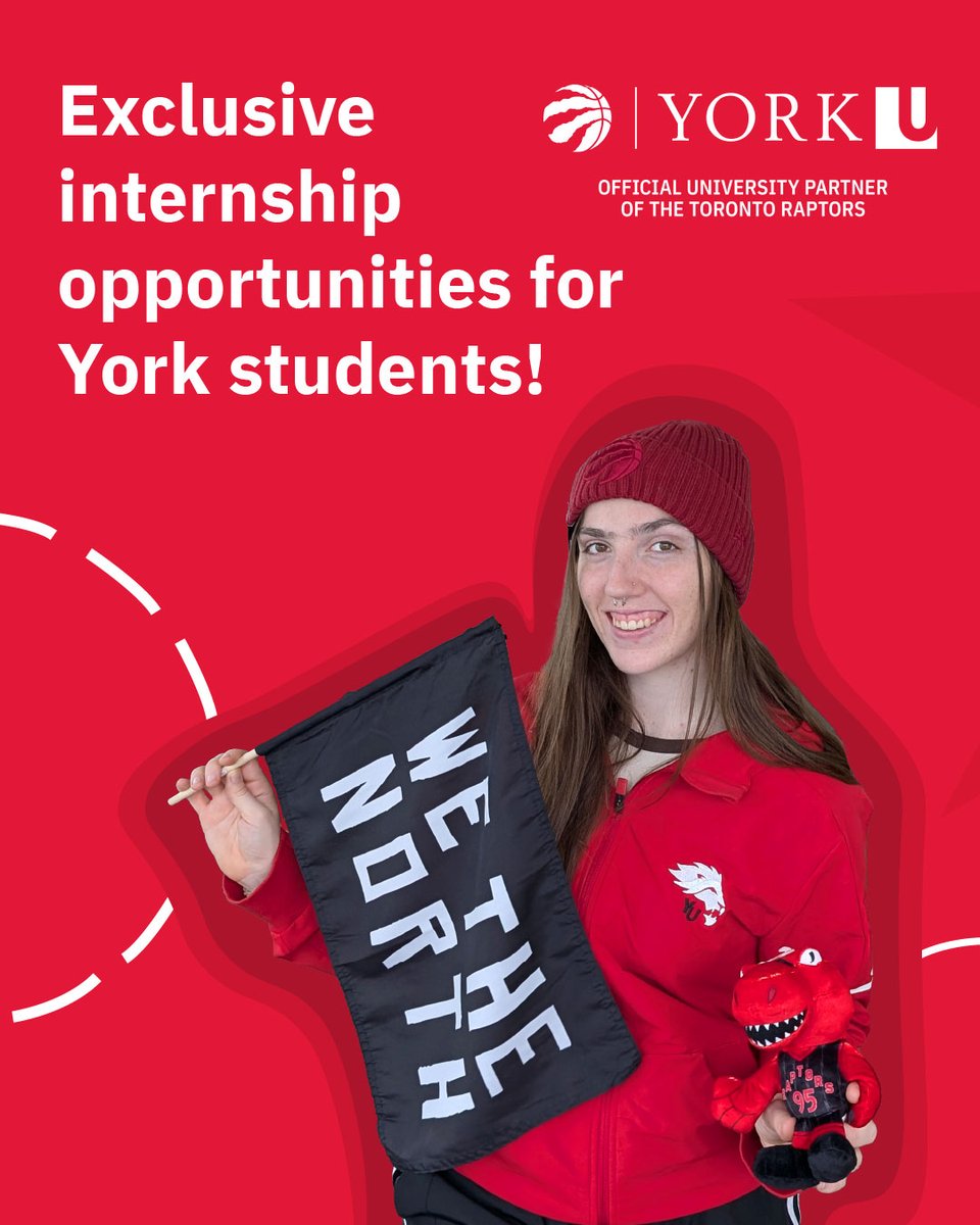 Student Life York U (@studentlifeyu) on Twitter photo Level up your career game 🏀🦖 Through <a href="/YorkUniversity/">York University</a>'s official partnership with the Toronto Raptors, York students have EXCLUSIVE EARLY ACCESS to apply for internships with Maple Leaf Sports & Entertainment (MLSE)!
🗓️ Apply by Monday, February 3
🔗 go.yorku.ca/raptors-intern… Level up your career game 🏀🦖 Through <a href="/YorkUniversity/">York University</a>'s official partnership with the Toronto Raptors, York students have EXCLUSIVE EARLY ACCESS to apply for internships with Maple Leaf Sports & Entertainment (MLSE)!
🗓️ Apply by Monday, February 3
🔗 go.yorku.ca/raptors-intern…