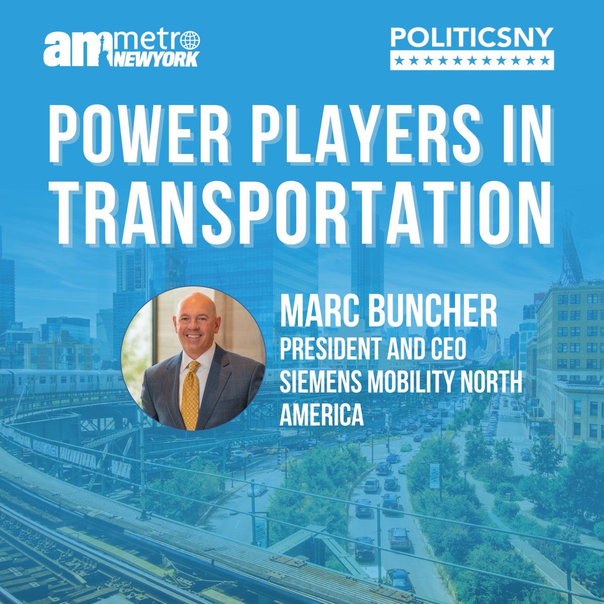 Marc Buncher (@marc_buncher) on Twitter photo I'm thrilled to be named to <a href="/PoliticsNYnews/">PoliticsNY</a> and <a href="/amNewYork/">amNewYork™</a>'s Power Players in Transportation list! <a href="/SiemensMobility/">Siemens Mobility</a> is committed to providing solutions that continue to improve the speed, efficiency, and sustainability of New Yorkers’ commutes every day. sie.ag/4SNi6t I'm thrilled to be named to <a href="/PoliticsNYnews/">PoliticsNY</a> and <a href="/amNewYork/">amNewYork™</a>'s Power Players in Transportation list! <a href="/SiemensMobility/">Siemens Mobility</a> is committed to providing solutions that continue to improve the speed, efficiency, and sustainability of New Yorkers’ commutes every day. sie.ag/4SNi6t