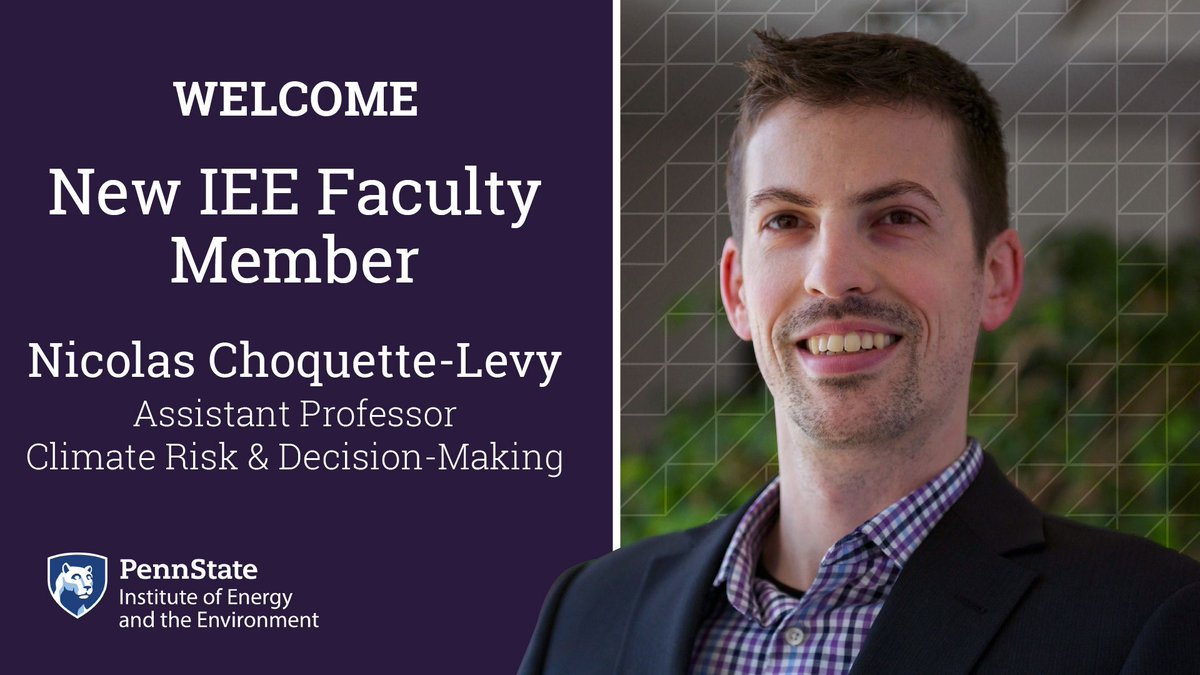 IEE at Penn State (@ieepennstate) on Twitter photo Please help us welcome IEE's newest faculty member, Nicolas Choquette-Levy, whose expertise includes how climate risks are reshaping migration and land-use patterns. He is also a faculty member in <a href="/PSUEMS/">College of EMS</a> and will be collaborating with <a href="/climatepsu/">Penn State Climate Consortium</a>!
buff.ly/42Aj52K Please help us welcome IEE's newest faculty member, Nicolas Choquette-Levy, whose expertise includes how climate risks are reshaping migration and land-use patterns. He is also a faculty member in <a href="/PSUEMS/">College of EMS</a> and will be collaborating with <a href="/climatepsu/">Penn State Climate Consortium</a>!
buff.ly/42Aj52K