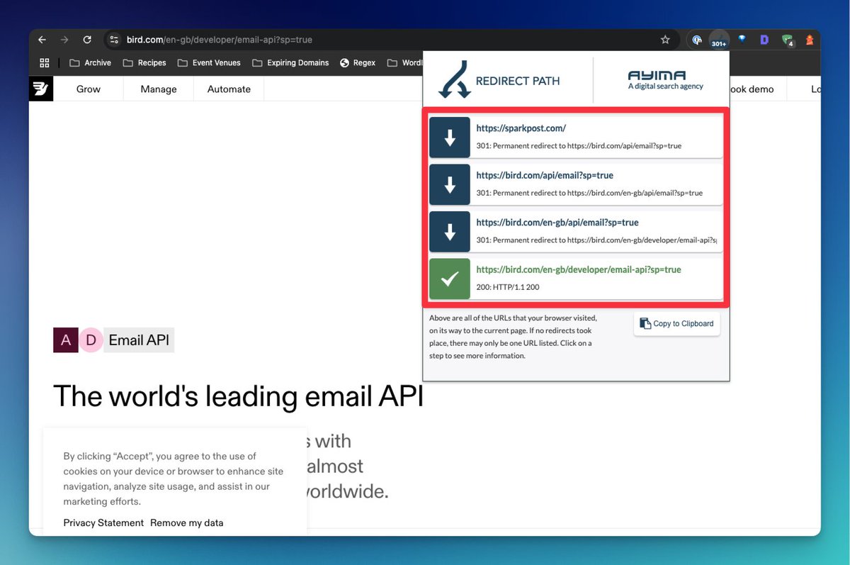 robkerry's tweet image. Why doesn’t the @SparkPost homepage rank in Google for its brand name? Ah, that’ll do it... 😅