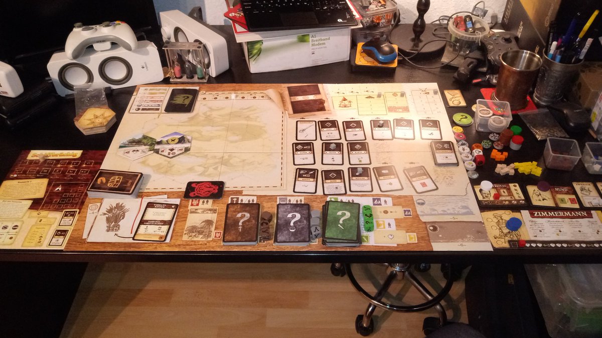 Postmodestie's tweet image. At long last I&apos;ve finally managed to bring #RobinsonCrusoe to the table. The #Dized app already helped me with #TinyEpicGameOfThrones so I gave it a shot and it worked well. First two rounds were accompanied, then one can revisit all functions from a menu. If this continues I&apos;ll…