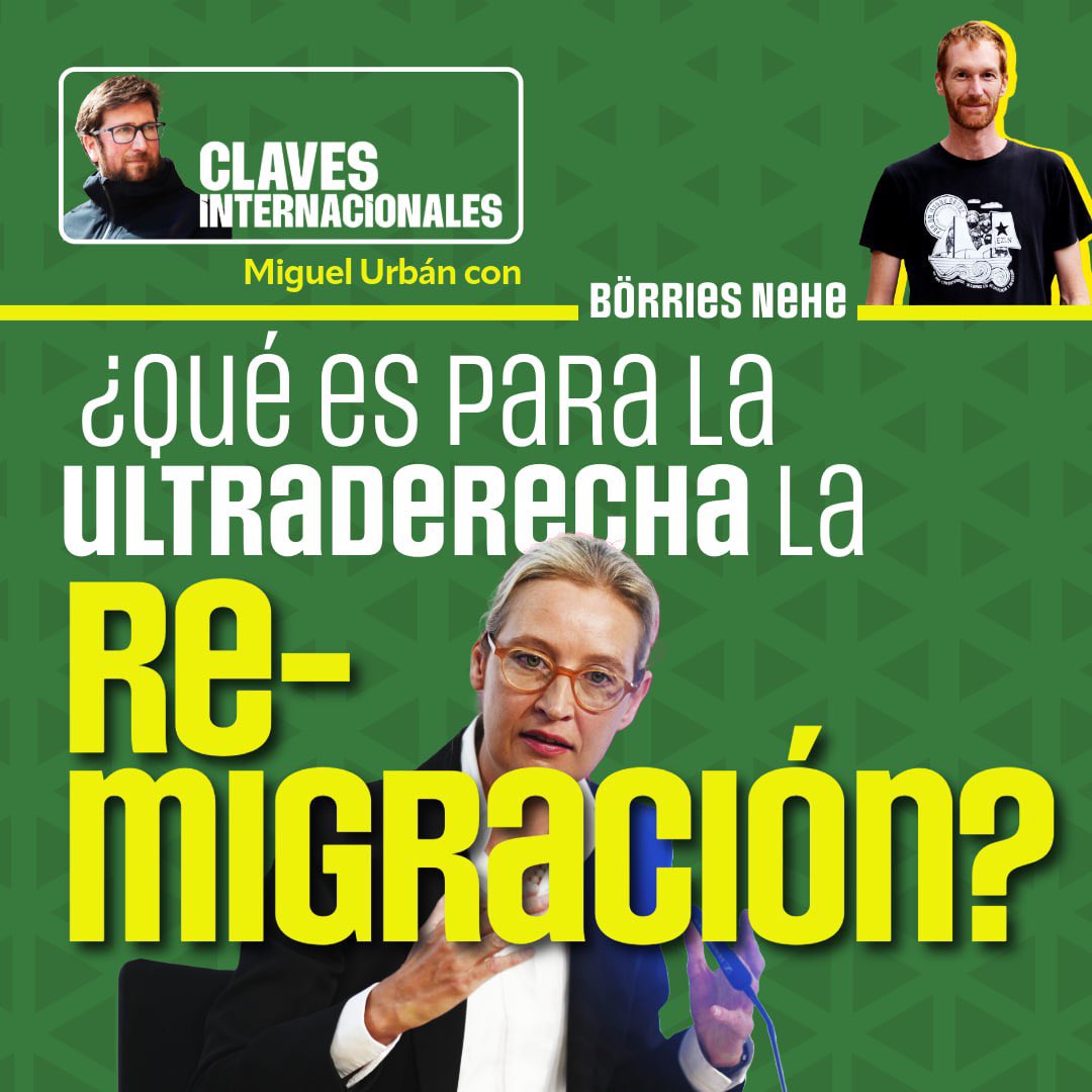 Remigracion  el nuevo concepto fetiche de la extrema derecha Alemana 

¿A qué se refiere la extrema derecha cuando habla de remigración ? ¿De donde procede el término?

Todo esto y mucho más en el nuevo programa de #ClavesInternacionales 👇

youtu.be/kAey-v-uSPE?si…