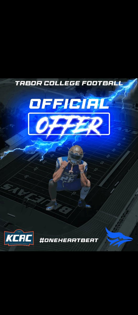 JaseKnight24's tweet image. After some great conversations with @kevinr57 and @CoachJThompson9, I&apos;m blessed to receive an offer from @Tabor_Football!