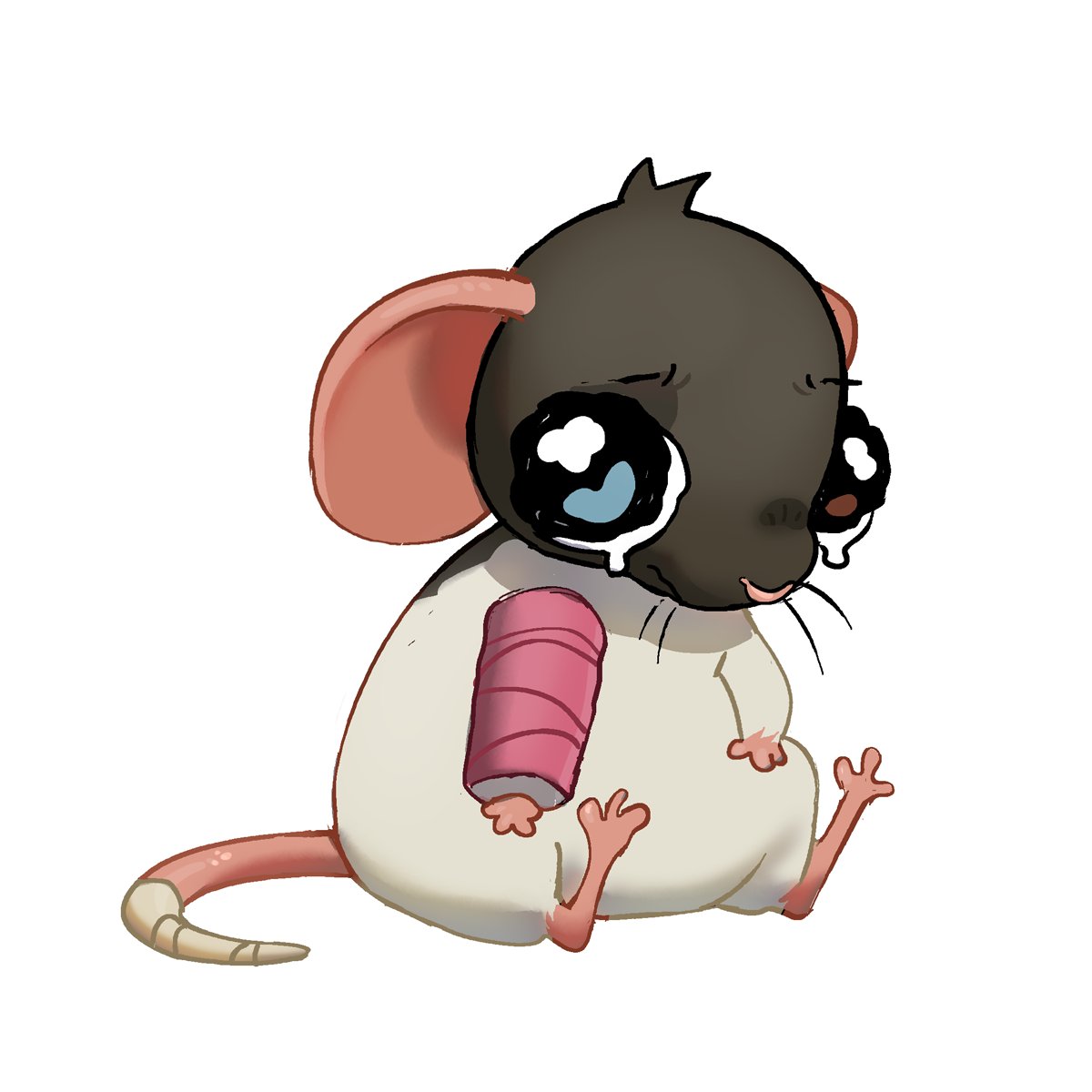 somedays u r just a tiny rat with a broken paw😔❤️

irl rat-husband is off to surgery, be careful with stairs everyone!