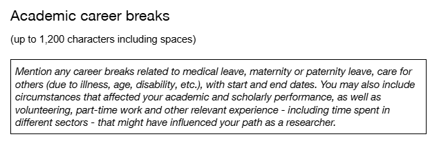 Looking at <a href="/iserrapilheira/">Instituto Serrapilheira</a> (Instituto Serrapilheira) grants, I found a CV template for pre-applications: super cool! They acknowledge how life events impact academic performance. Innovation starts with how they see real people doing science.