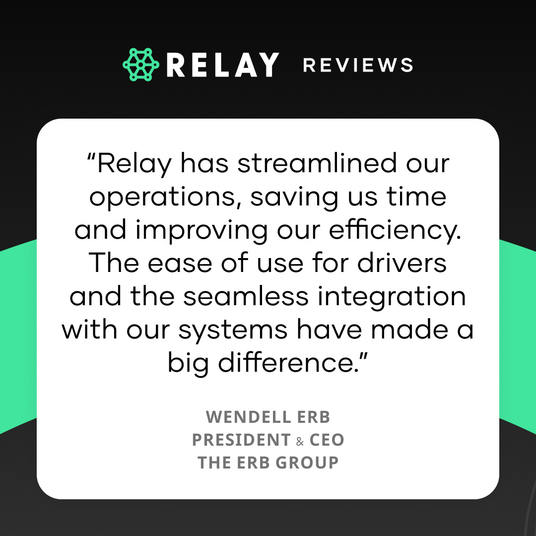 At Relay, it's a point of pride for us that We Keep You Moving.

Digital Payments ✔️
Seamless Integrations ✔️
Time Saved ✔️
Money In Your Pocket ✔️
Best Customer Support in the Game ✔️

We're here for all of your freight payment needs. 💚