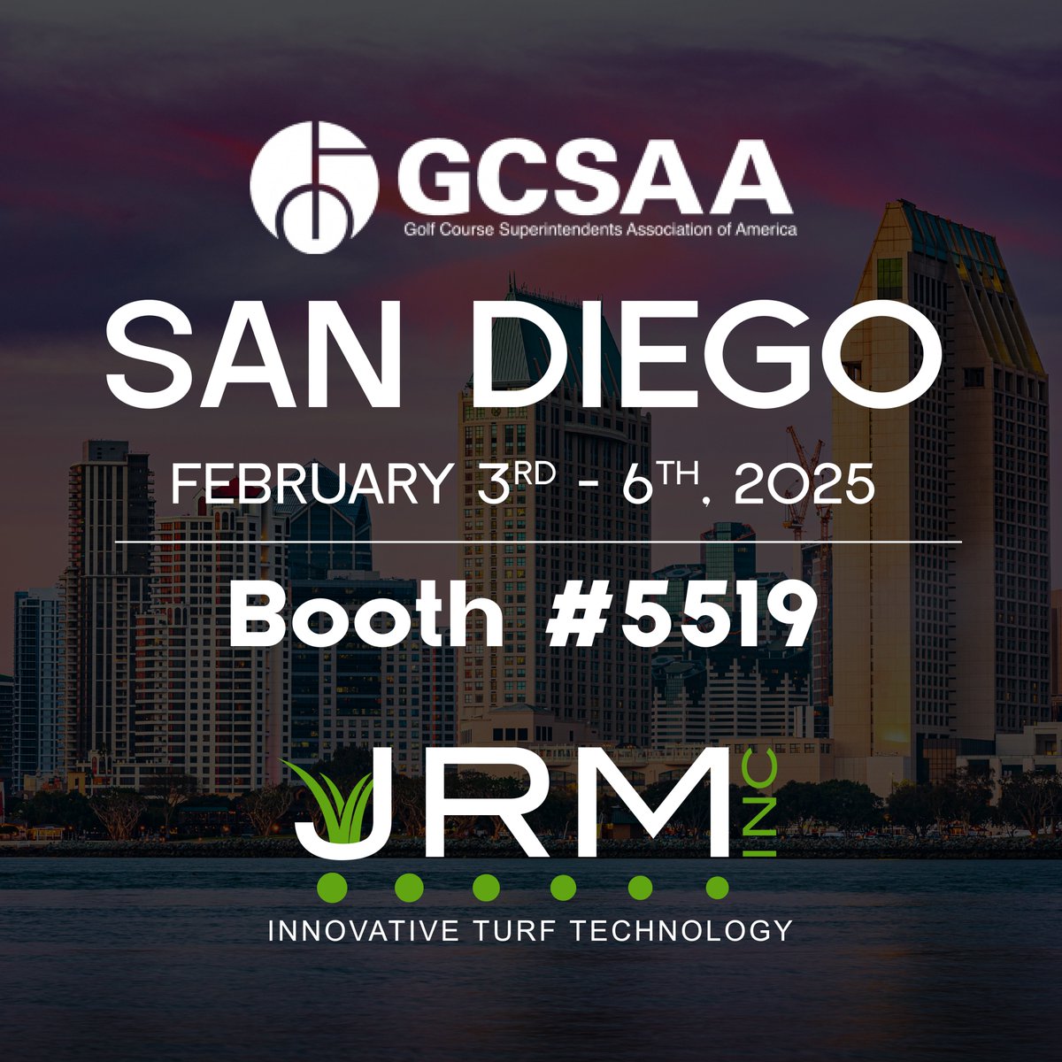 Up Next!!! Trade Show in San Diego!!! Visit Us

<a href="/JRMTurfProducts/">JRM Inc. - INNOVATIVE TURF TECHNOLOGY</a> 
booth #5519 at the
<a href="/GCSAAConference/">GCSAA Conference and Trade Show</a> #GIS2025