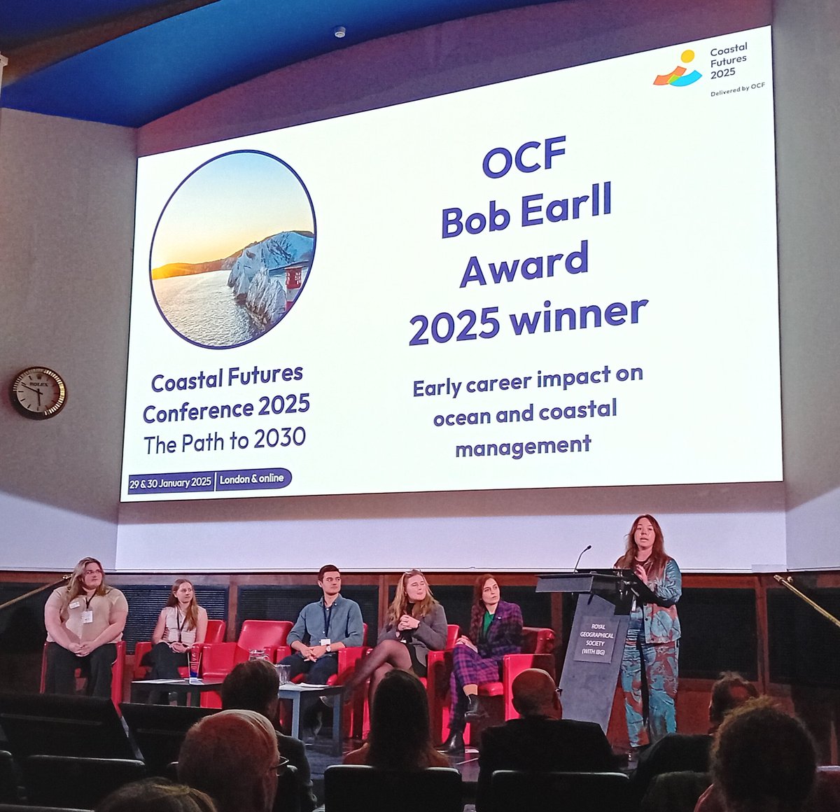 Calum Duncan (@calumduncanmcs) on Twitter photo Congratulations <a href="/Ffion_Mitchell/">Ffion Mitchell-Langford (She/Her)</a> on winning the Bob Earll Early career impact on ocean and coastal management at <a href="/CF_Conf/">Ocean and Coastal Futures (OCF)</a> & a barnstorming speech encouraging those in positions of power to give young people an opportunity! Well done! 👏🌊 Congratulations <a href="/Ffion_Mitchell/">Ffion Mitchell-Langford (She/Her)</a> on winning the Bob Earll Early career impact on ocean and coastal management at <a href="/CF_Conf/">Ocean and Coastal Futures (OCF)</a> & a barnstorming speech encouraging those in positions of power to give young people an opportunity! Well done! 👏🌊