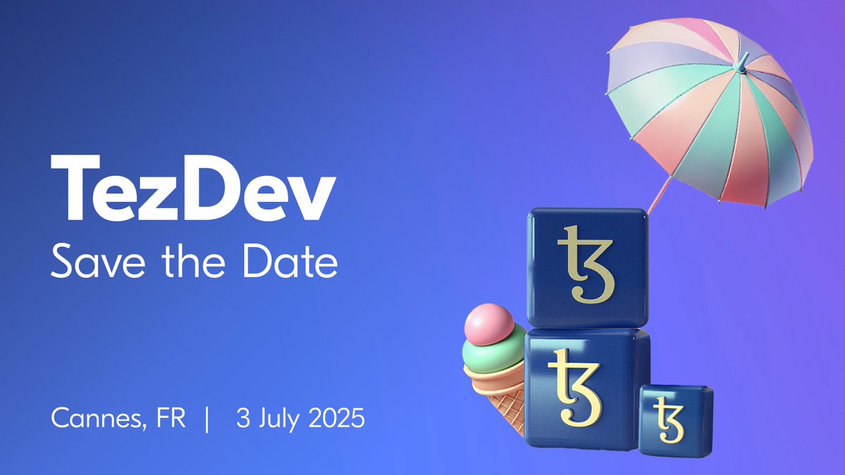 SAVE THE DATE #TezDev2025 is heading to @EthCC 😎 🗓️ 3rd July 2025 See you  in Cannes ☀️