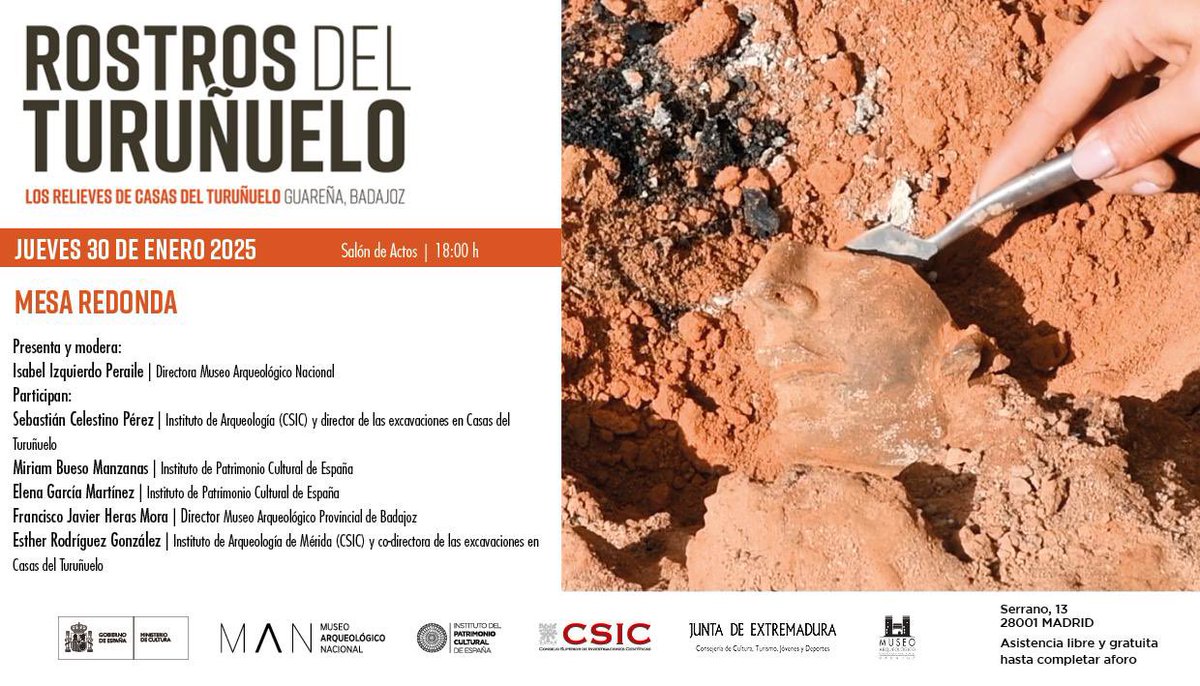 CTarteso's tweet photo. Mañana tenemos una cita en el @MANArqueologico para hablar de los ‘Rostros del Turuñuelo’ 🗣️ 
¿Te vienes? 😎 https://t.co/vPlnn7KpN2