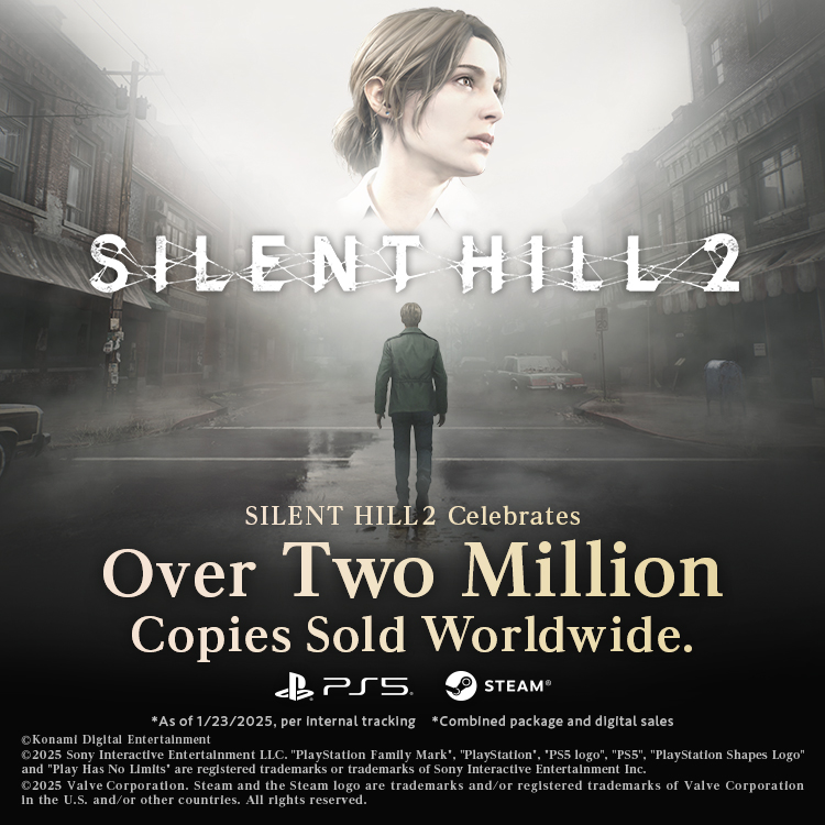 SILENT HILL 2 has now shipped over 2 million copies worldwide. 
We would like to express our heartfelt gratitude to everyone 🖤 

Official website - bit.ly/4ddYinE

#SILENTHILL