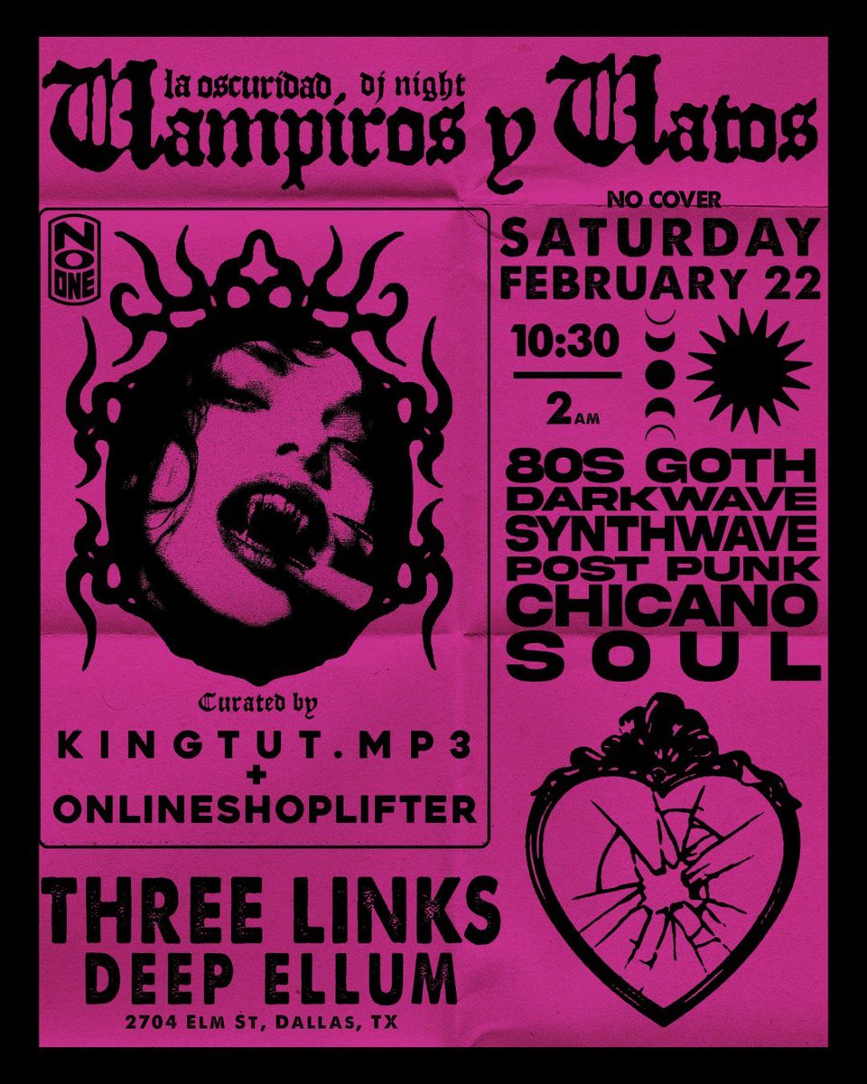 Just Announced! La Oscuridad: Vampiros y Vatos
DJ NIGHT! Feb 22! @nooneproductions <a href="/kingtut/">Tutankhamun</a>.mp3 @onlineshoplifter