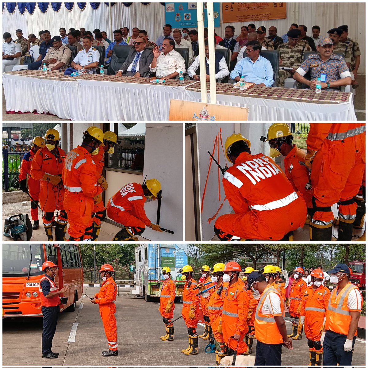 10NDRF's tweet image. Today, 10th Bn NDRF conducted Mock Drill on cyclone (CSSR) in Visakhapatnam Airport. (AP), 
Total 395 stakeholders and other agencies benefited.
#Cyclone #CSSR #Disaster #NDRF 

@NDRFHQ 
@ANI 
@PIB_India 
@AAI_Official