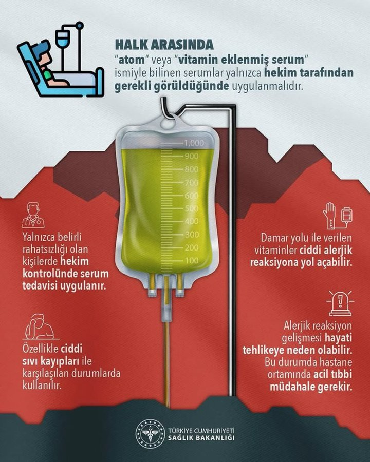 Halk arasında sarı serum olarak bilinen sıvı yüzünden malesef 38 yaşında genç bir adam ölmüş!
Her hastaneye gelene içerisine B vitamini basılıp verilirse, millet de bir şey zanneder, evinde bile taktırır! Eve git su iç, sıvı ile beslen yat deneceğine millet yok yere alıştı sarı