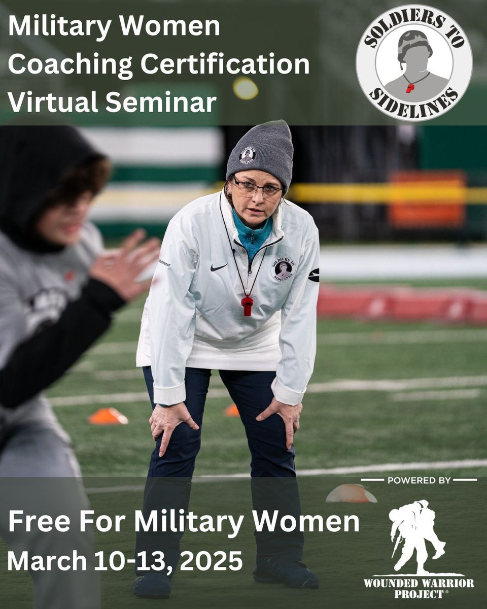 Our country needs more women in leadership and coaching, and military women are perfect for the role! 
Join our Military Women Coaching Certification Seminar, March 10-13, 6:30-9:30pm Eastern. Powered by @WWP. Register buff.ly/3CtfWHk
 #militarywomen #coaching #veterans